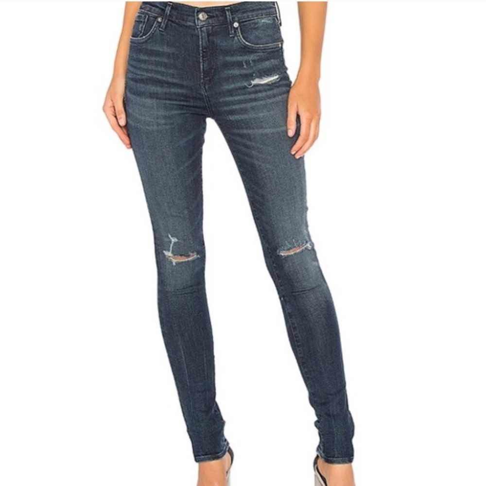 AGOLDE Sophie High Rise Distressed Skinny Jeans in Dare Size 23